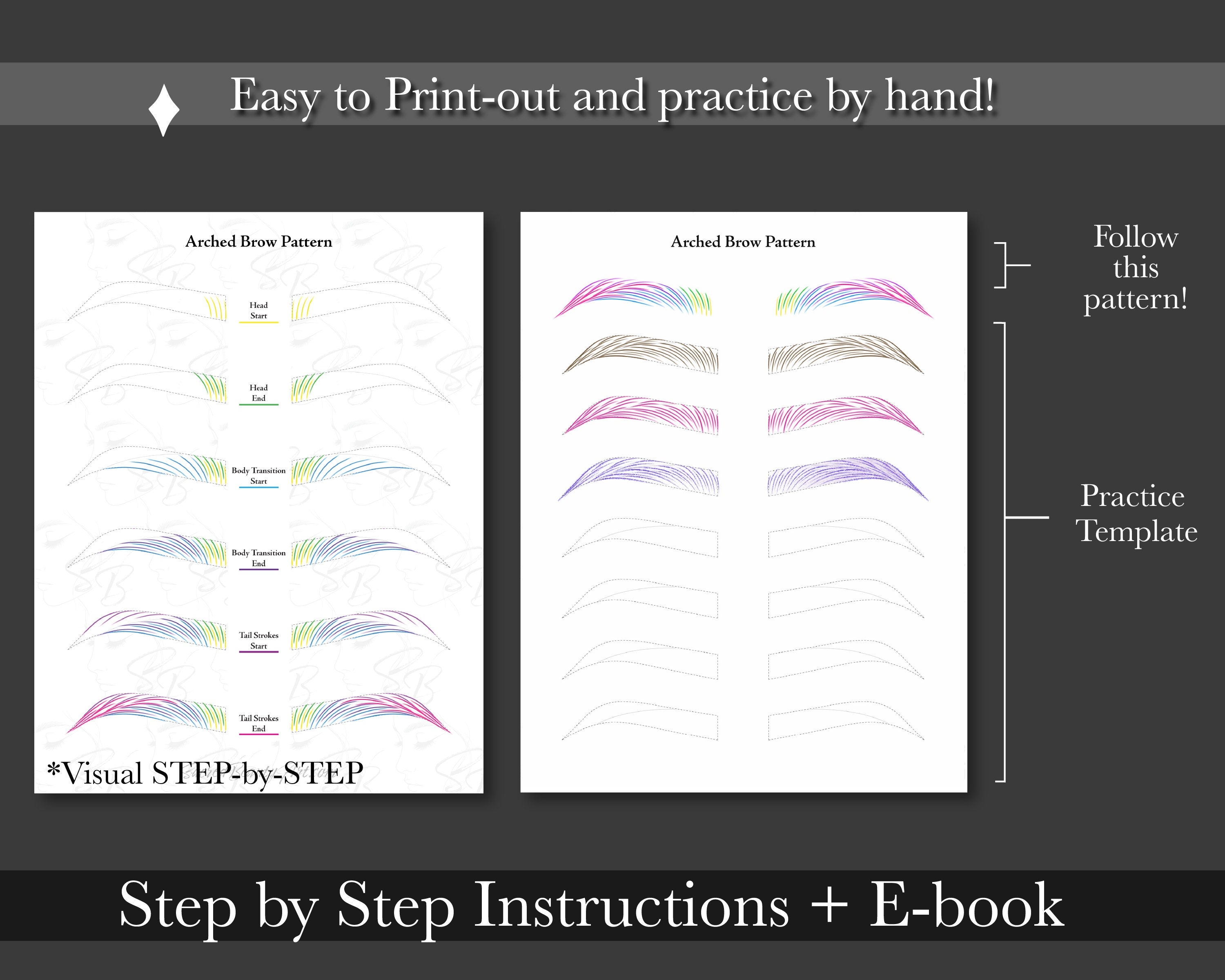 Microblading Stroke Patterns- Procreate