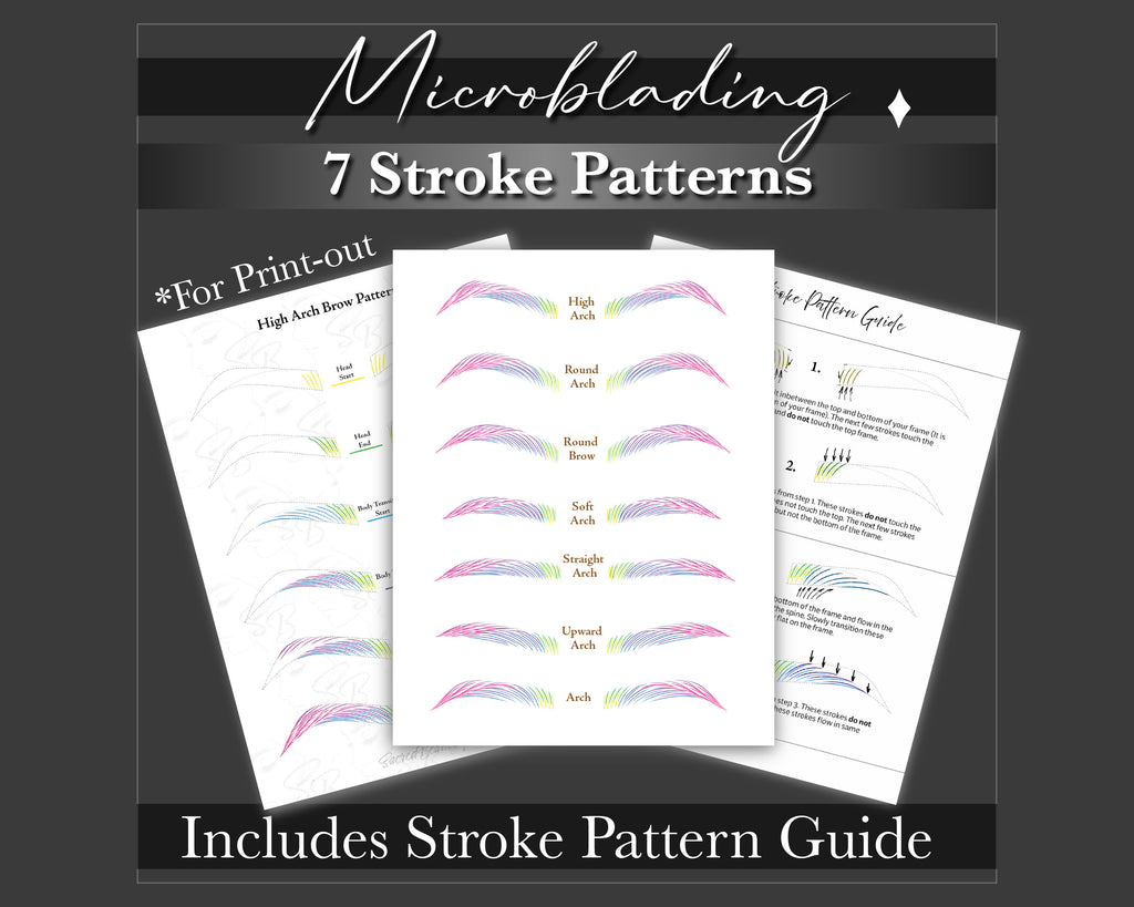 Microblading Stroke Patterns - Print-out