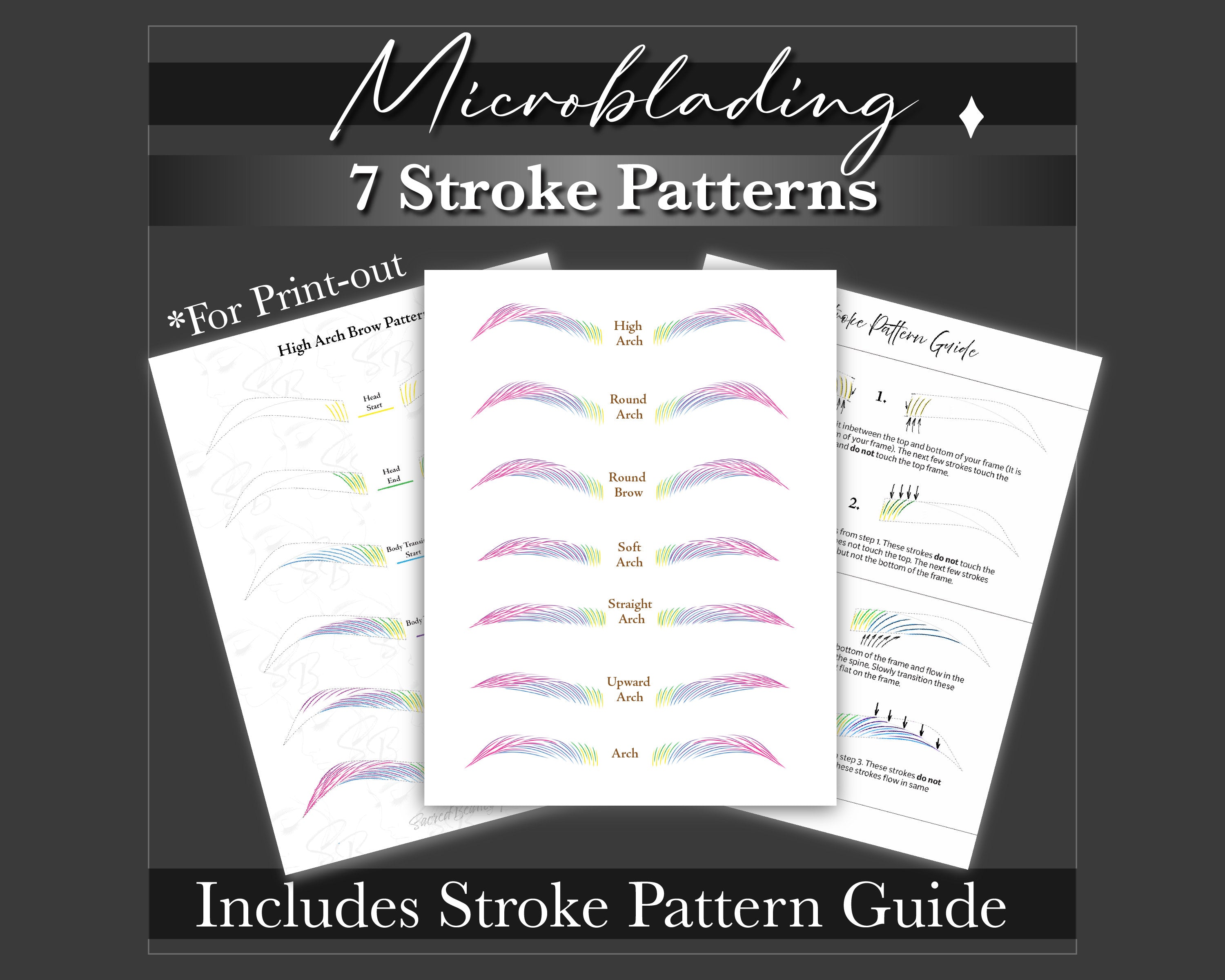 Microblading Stroke Patterns - Print-out