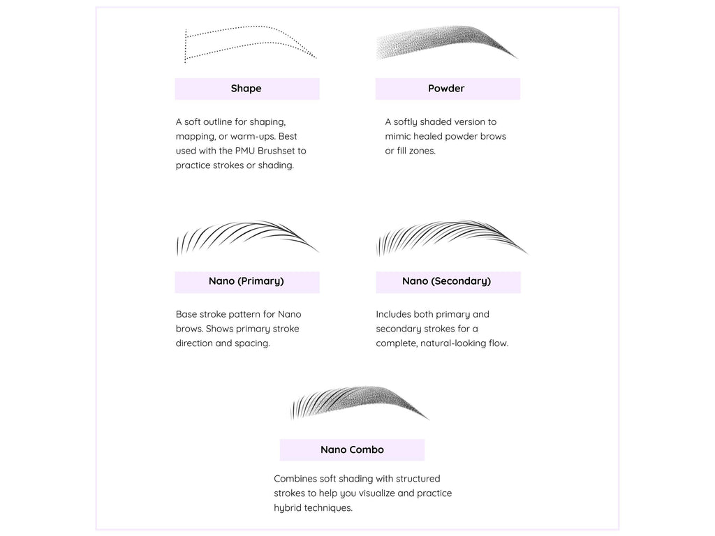 PMU Brow Stamps for Procreate