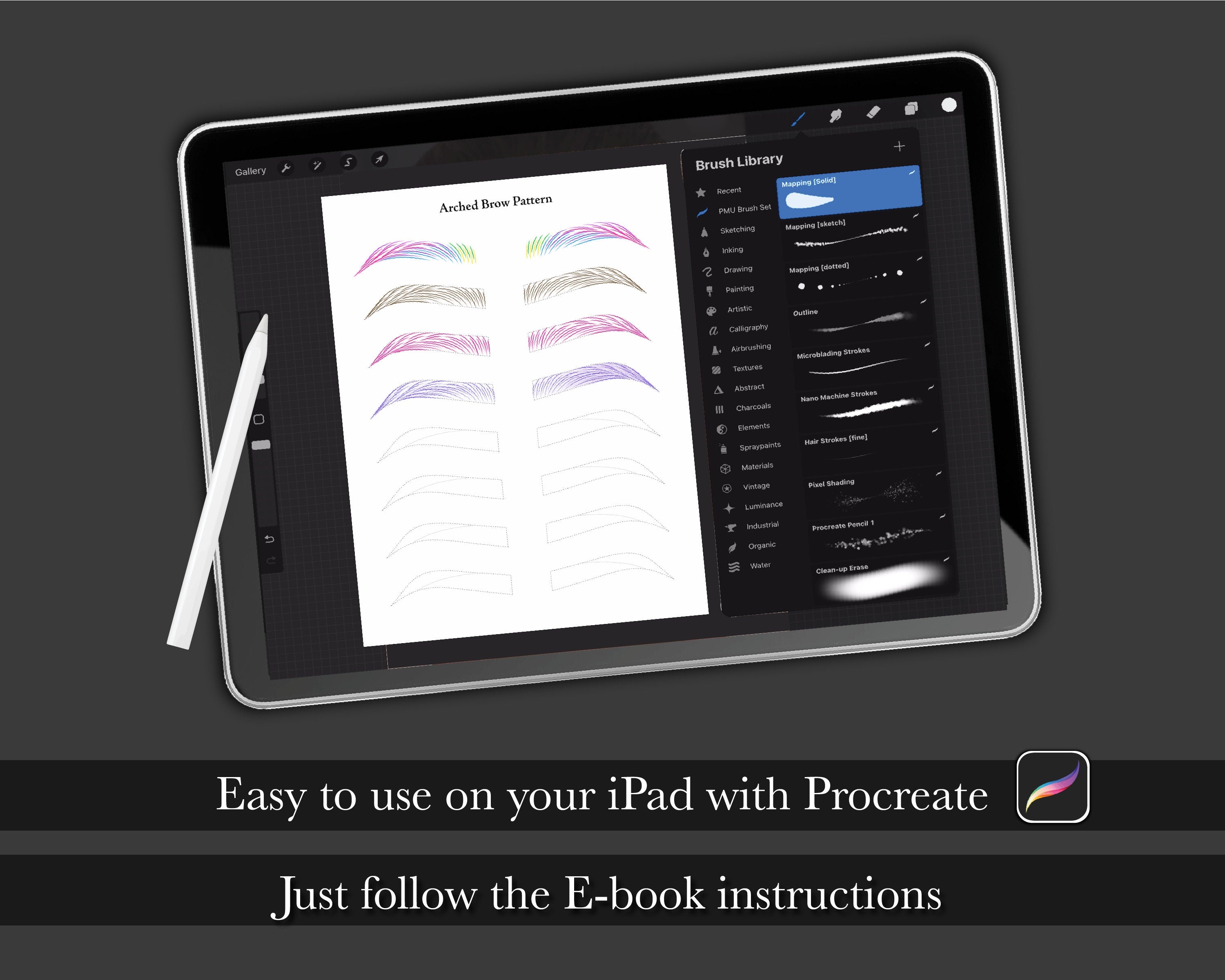 Microblading Stroke Patterns- Procreate